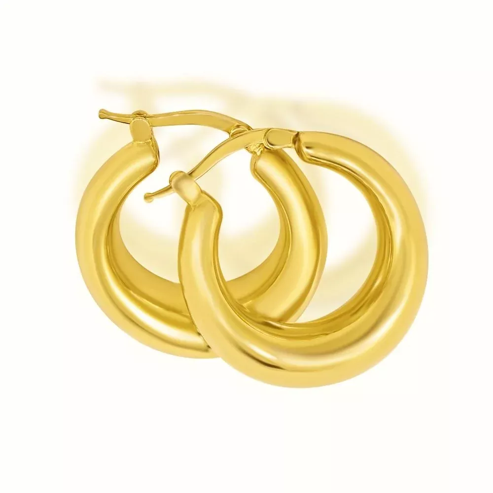 Women's Vermeil Medium Tapered Hoops