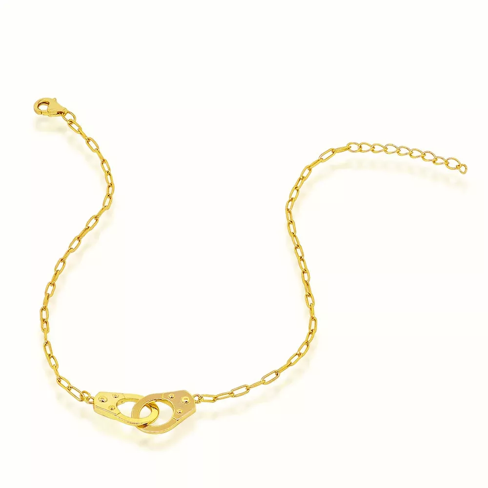 Women's Vermeil Mini Handcuffs Anklet