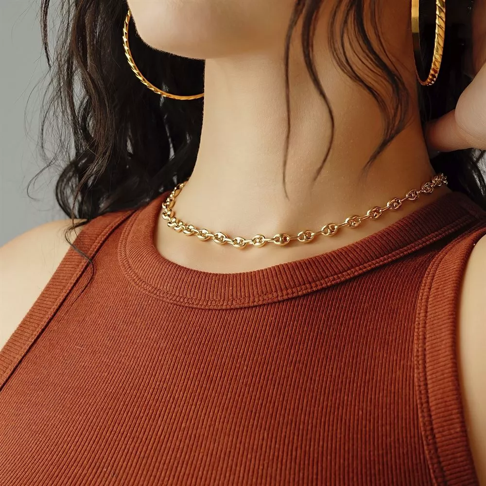 Women's Vermeil Puff Chain