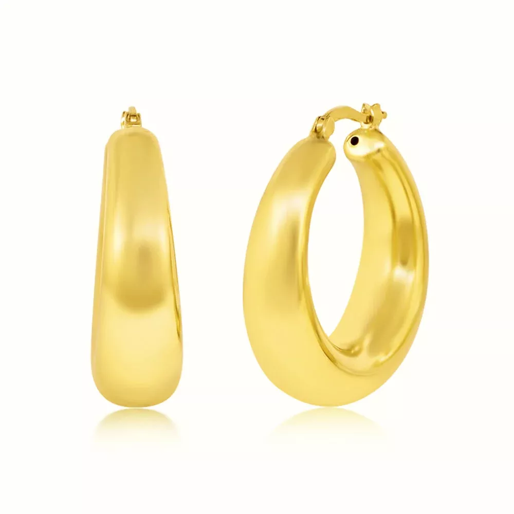 Women's Vermeil Puffed Hoop Earrings