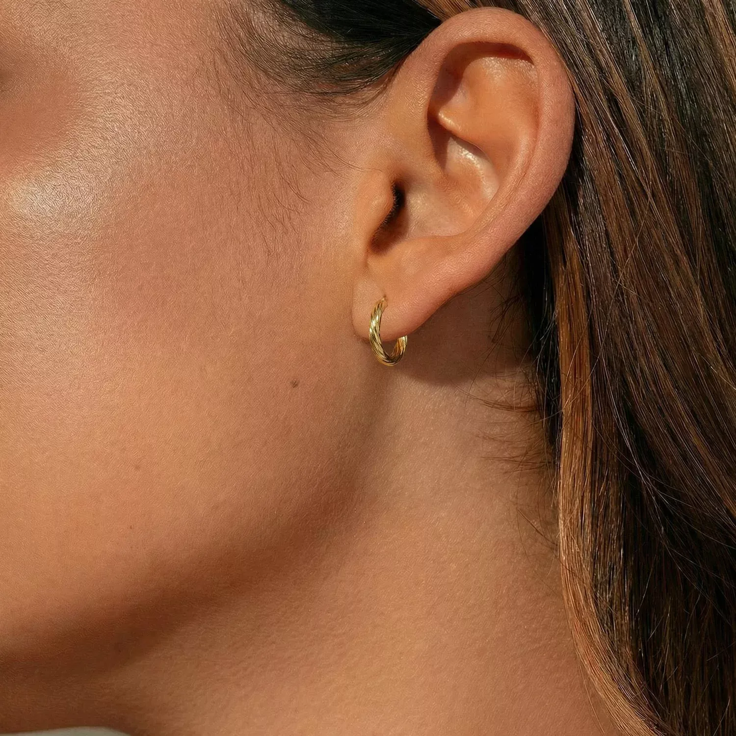 Women's Vermeil Twisted Hoop Earrings