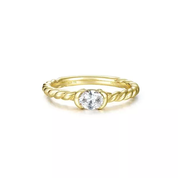 Woven Oval Solitaire Ring