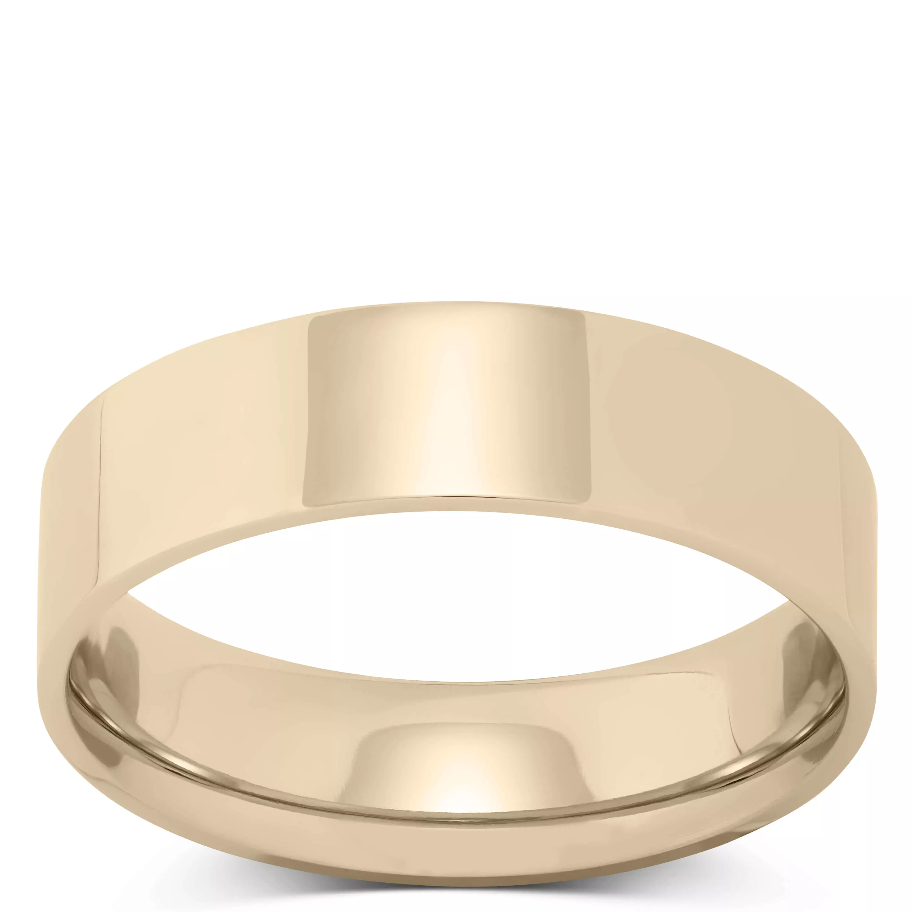 Yellow Gold Polished Pipe Comfort Fit 6mm Band 14K