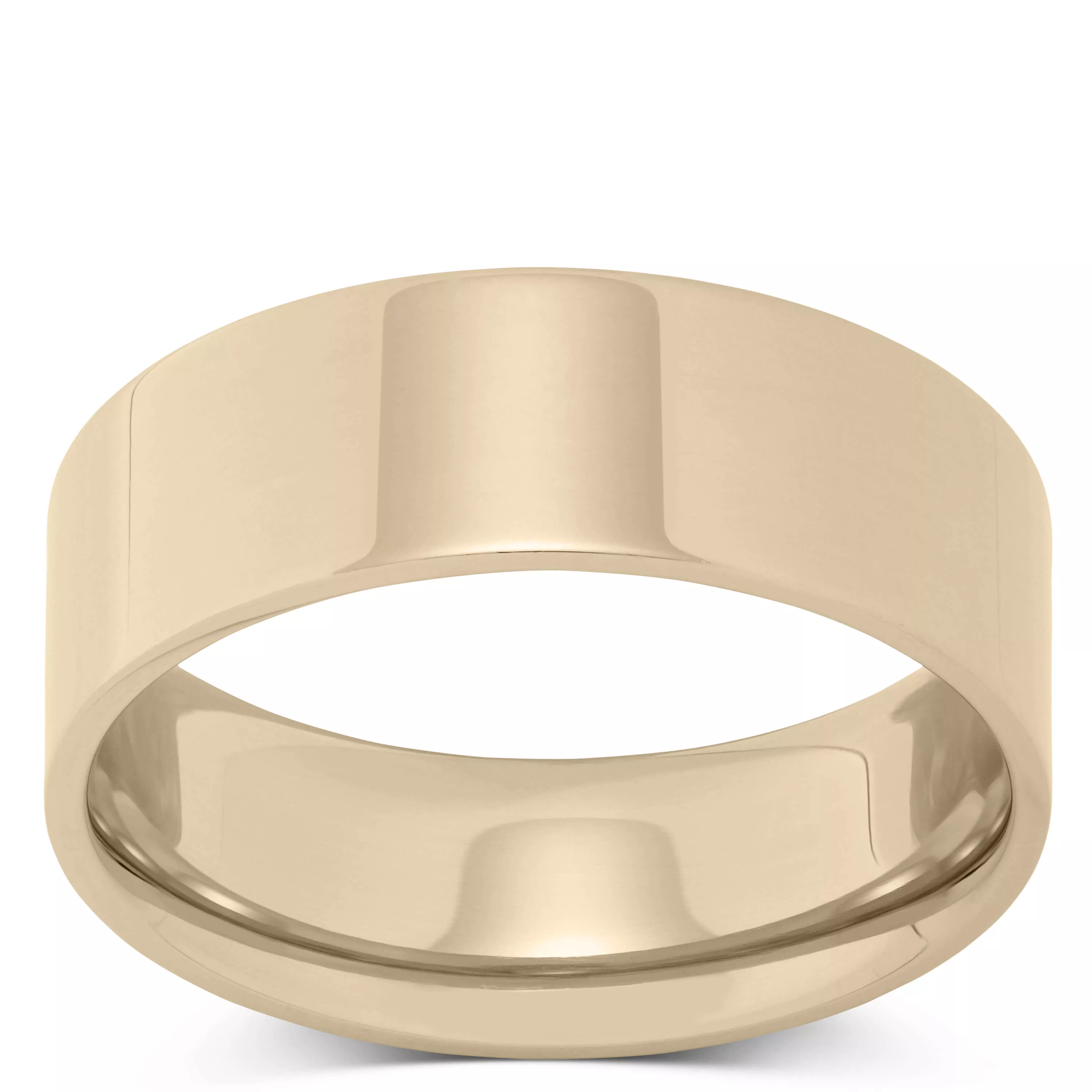 Yellow Gold Polished Pipe Comfort Fit 7mm Band 14K