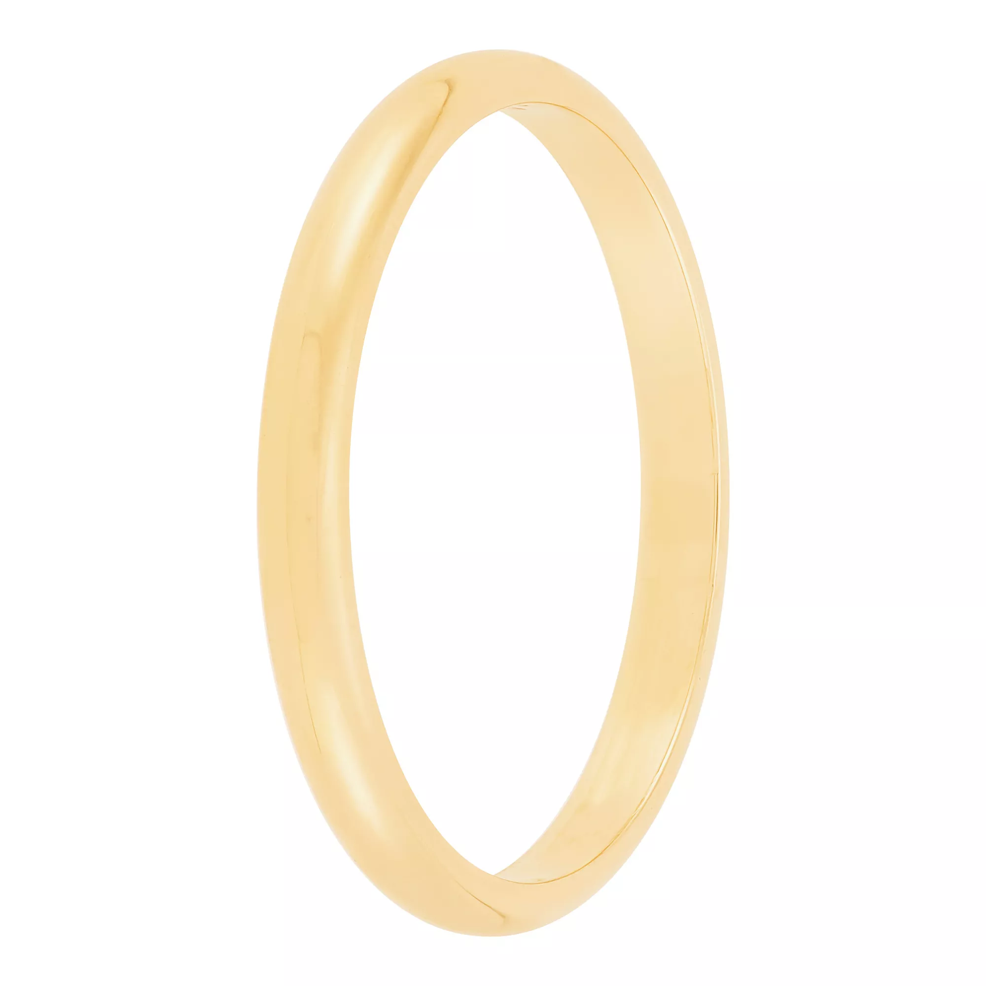 Yellow Gold Polished Rounded 2mm Band 18K