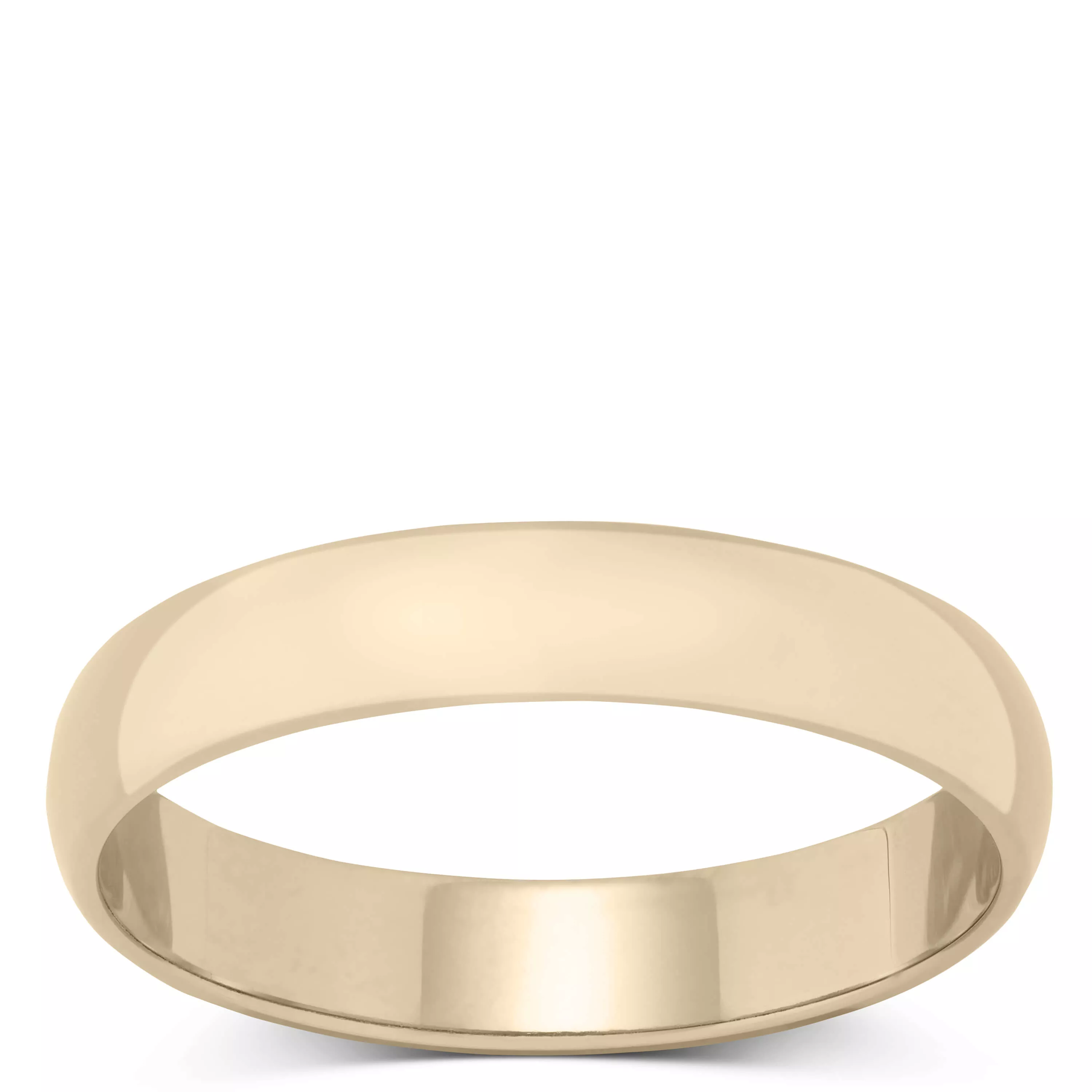 Yellow Gold Polished Rounded 4mm Band 14K