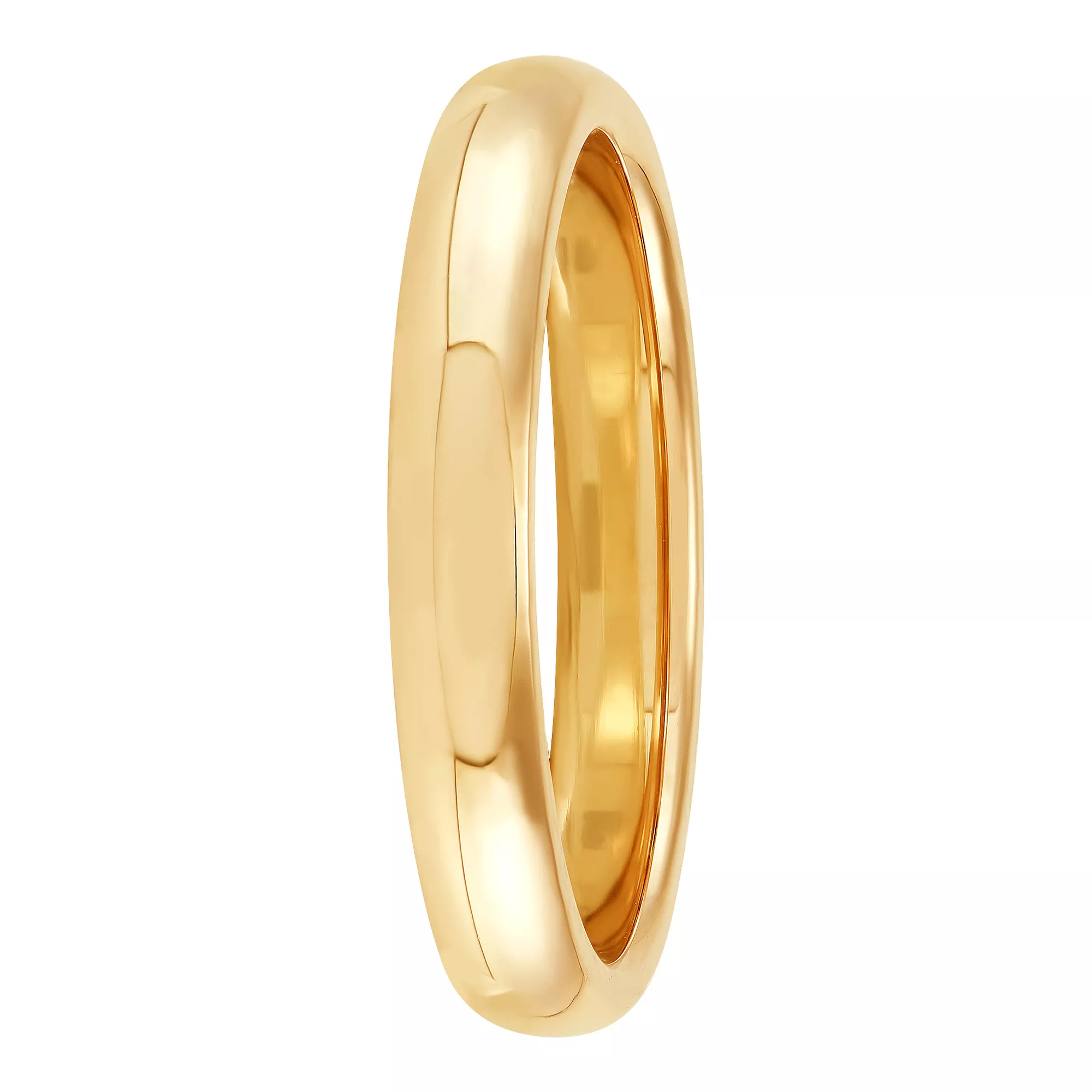 Yellow Gold Polished Rounded Comfort Fit 3mm Band 18K