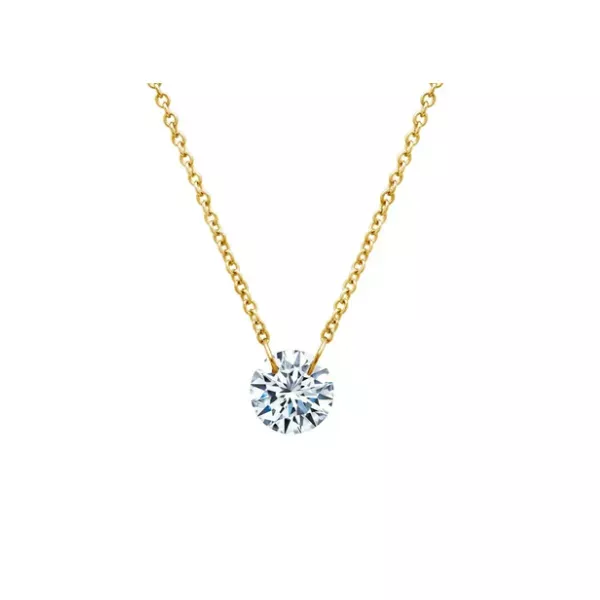Yellow Sterling Silver Solitaire Pendant